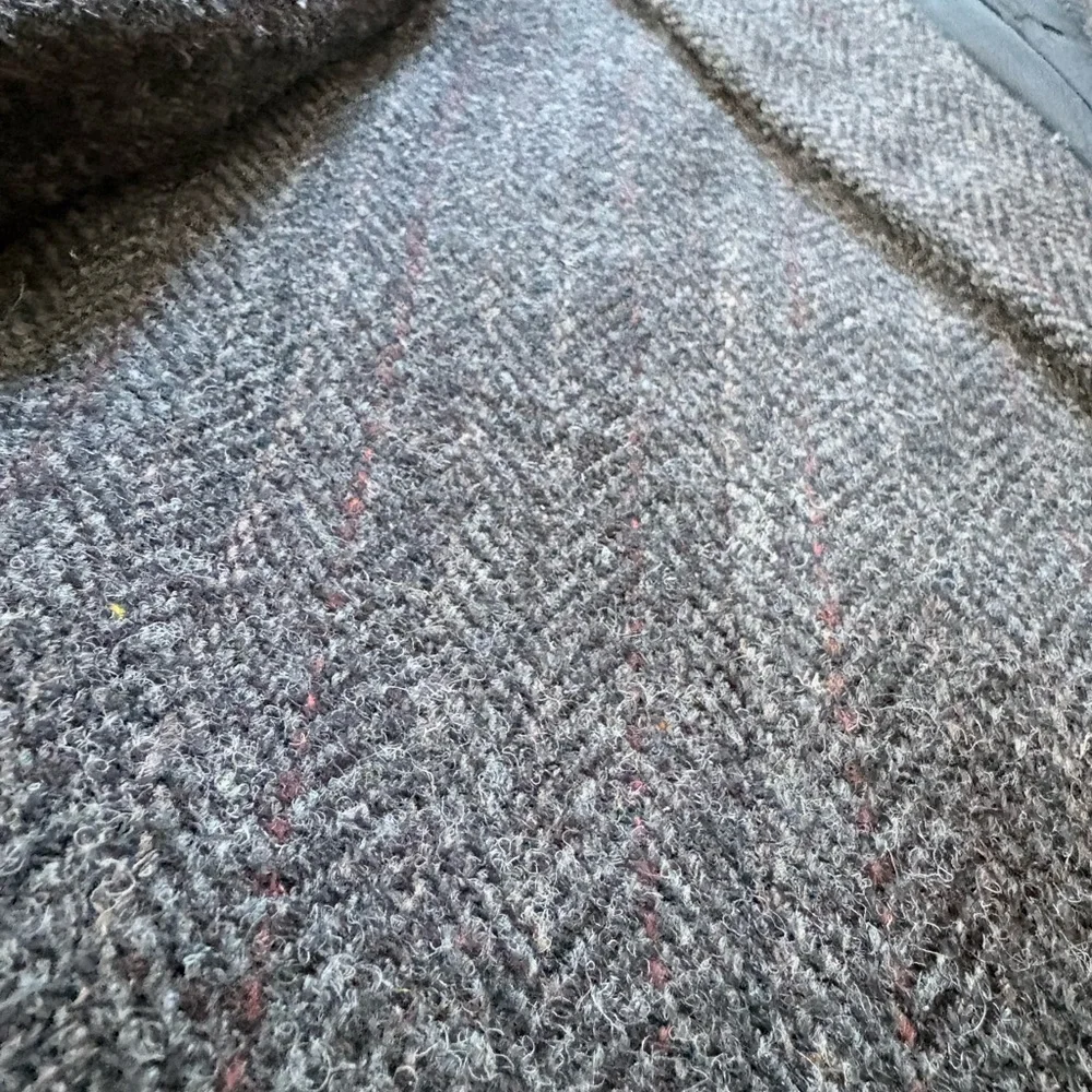 Elegant charcoal and brown with burgundy pinstripe Men's Blazer - Picture 4 of 15